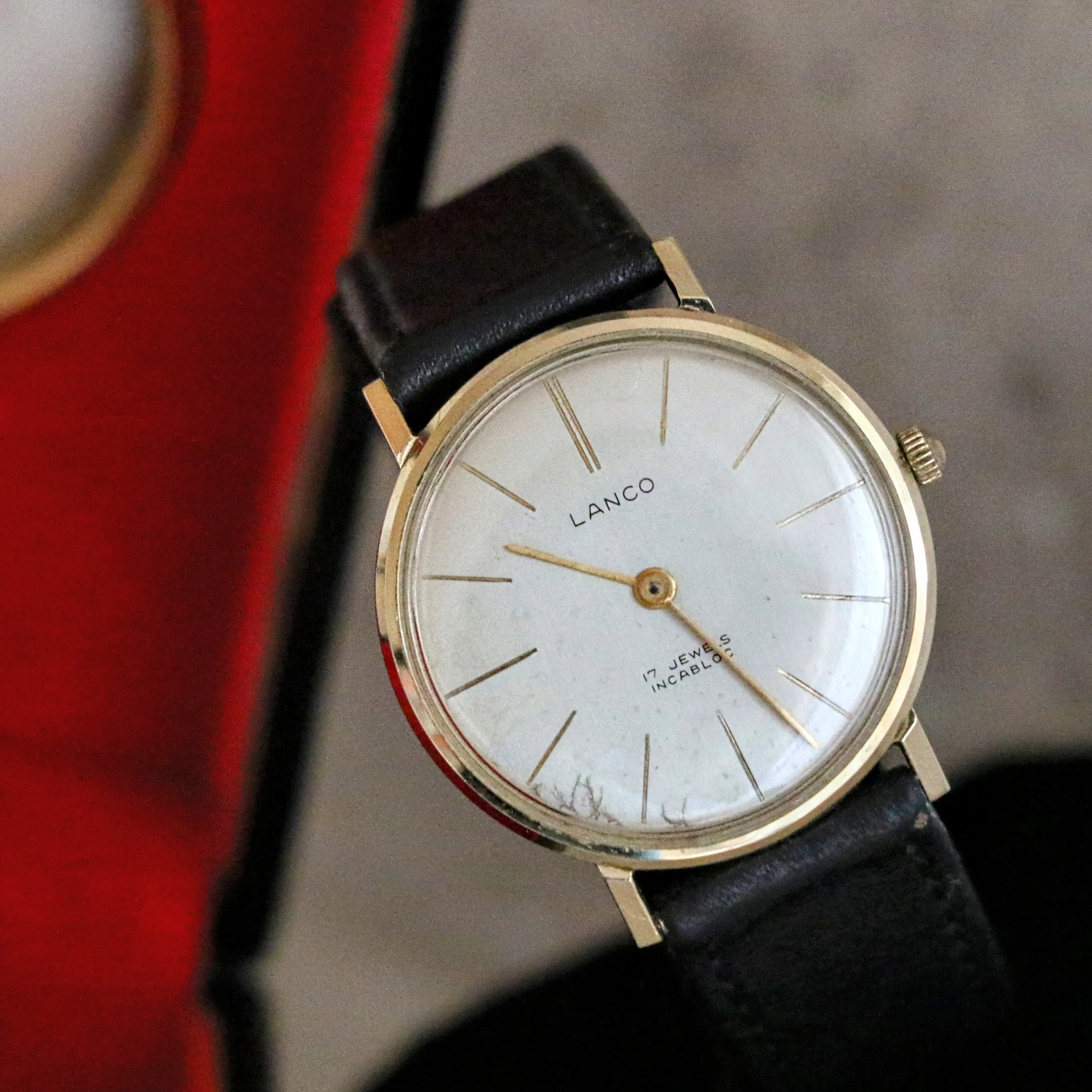 LANCO Watch 14K GOLD 17 Jewels Incabloc Swiss Manual Wristwatch - In BOX!