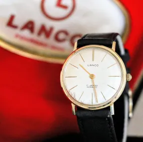 LANCO Watch 14K GOLD 17 Jewels Incabloc Swiss Manual Wristwatch - In BOX!