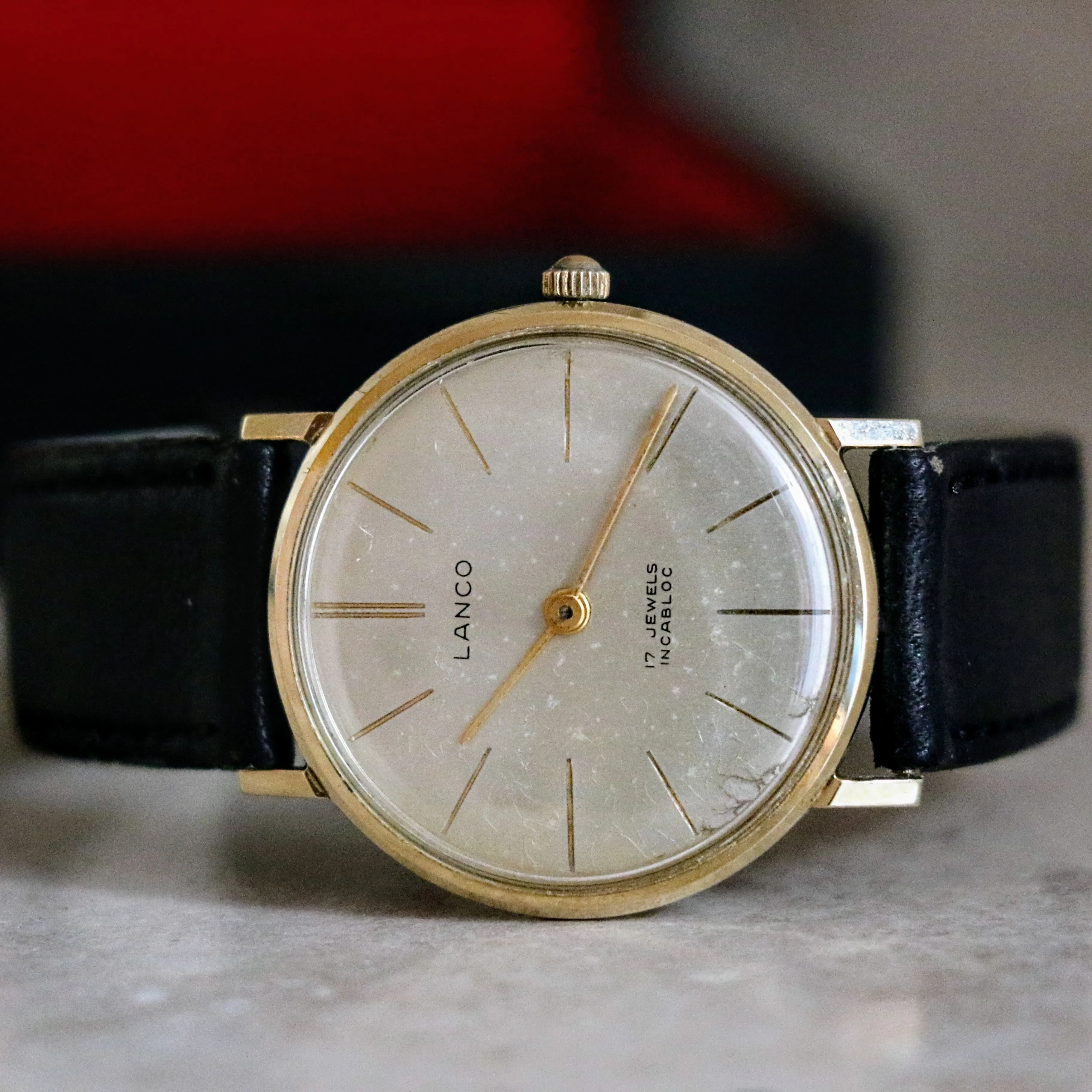 LANCO Watch 14K GOLD 17 Jewels Incabloc Swiss Manual Wristwatch - In BOX!