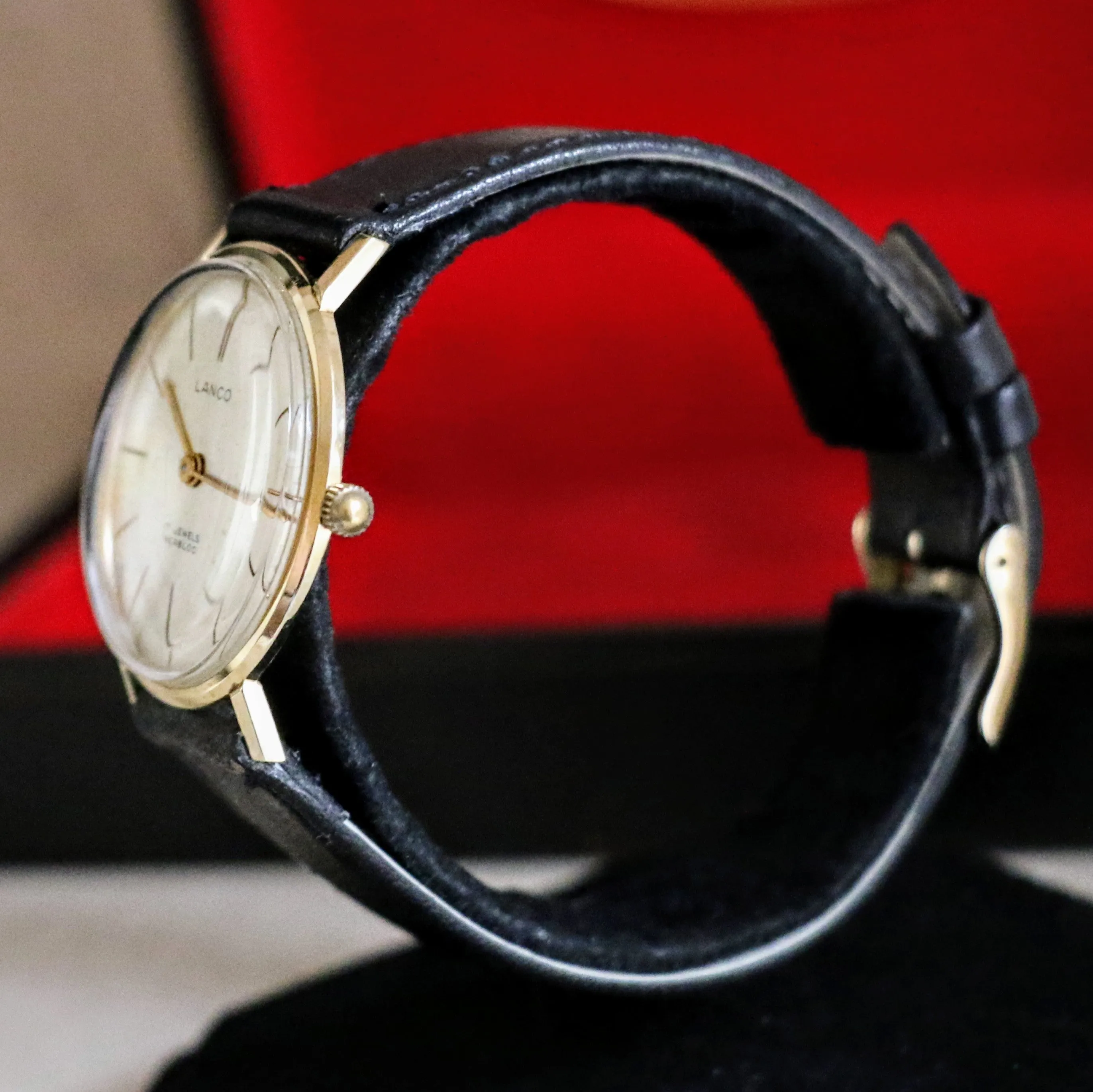 LANCO Watch 14K GOLD 17 Jewels Incabloc Swiss Manual Wristwatch - In BOX!