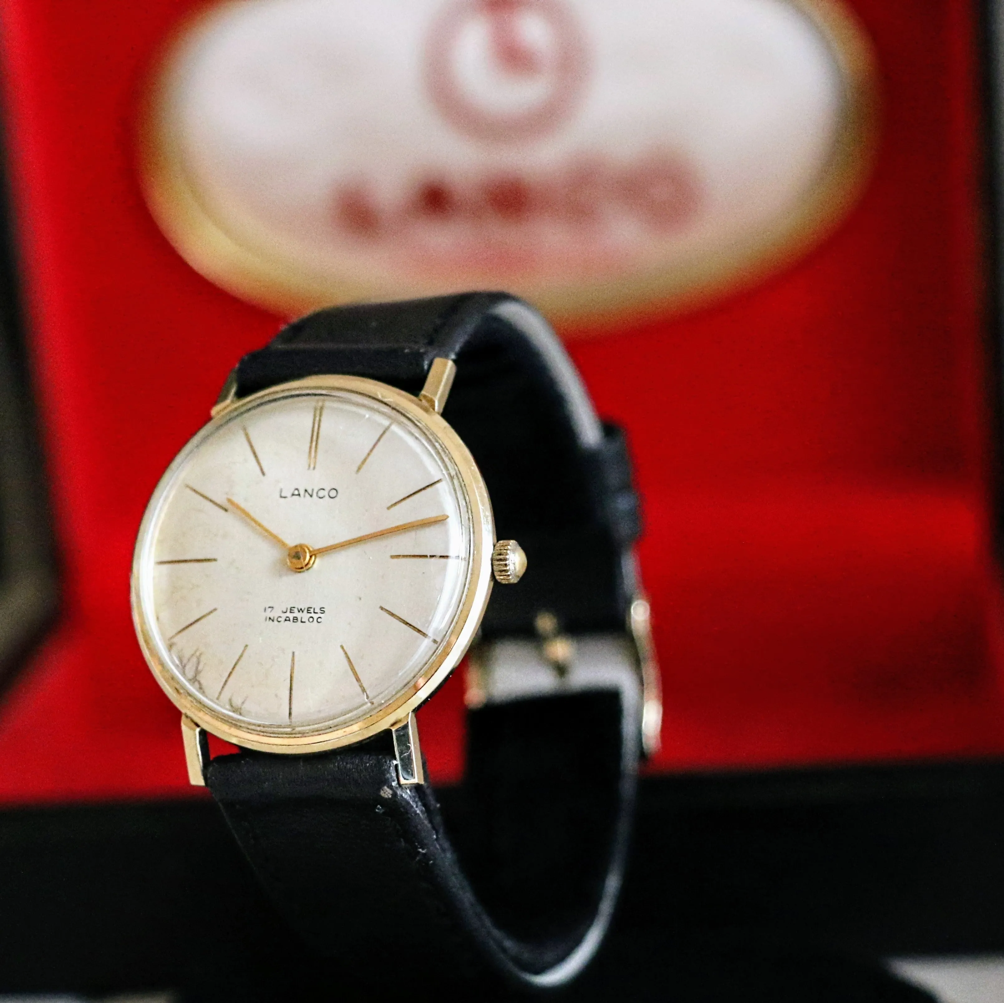 LANCO Watch 14K GOLD 17 Jewels Incabloc Swiss Manual Wristwatch - In BOX!
