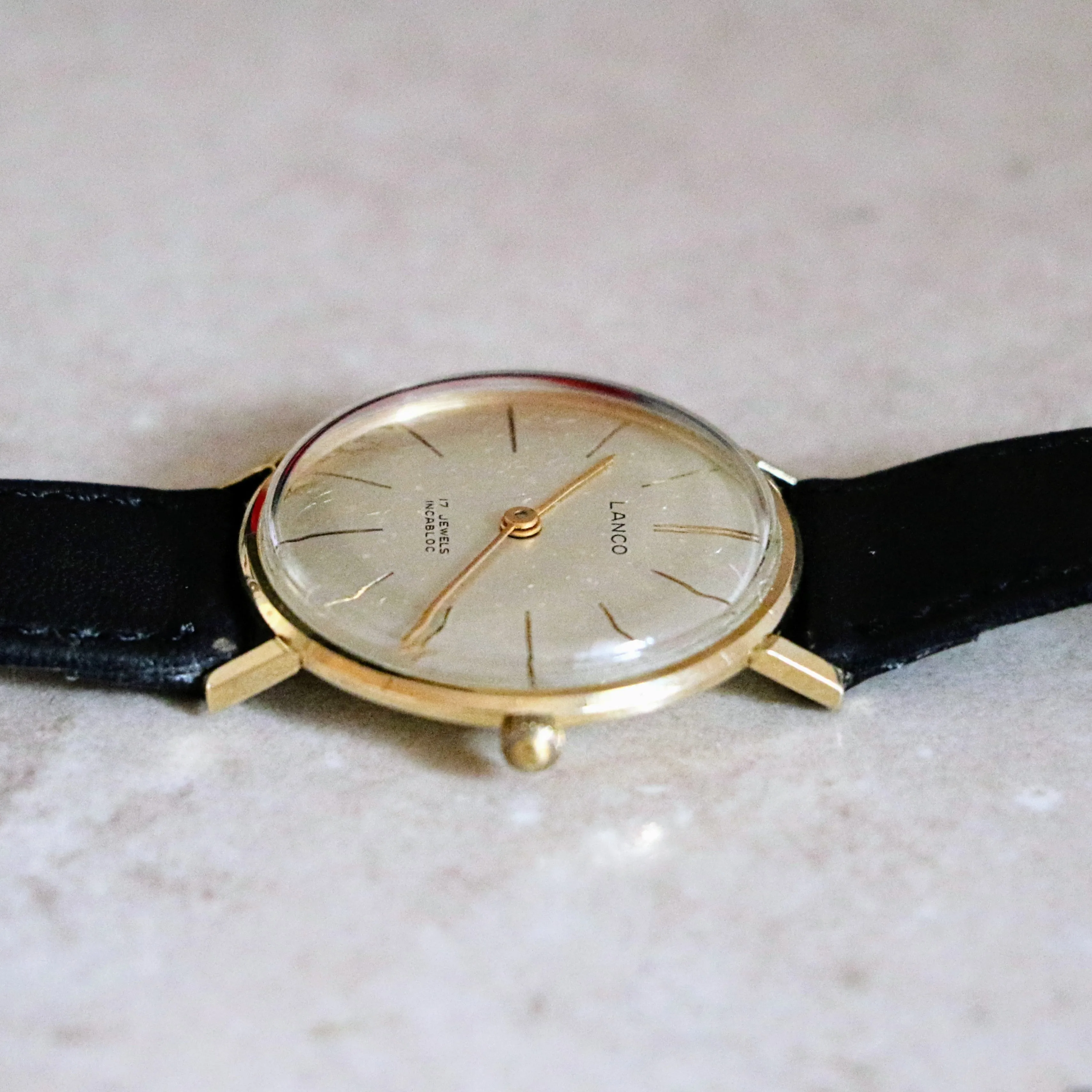 LANCO Watch 14K GOLD 17 Jewels Incabloc Swiss Manual Wristwatch - In BOX!
