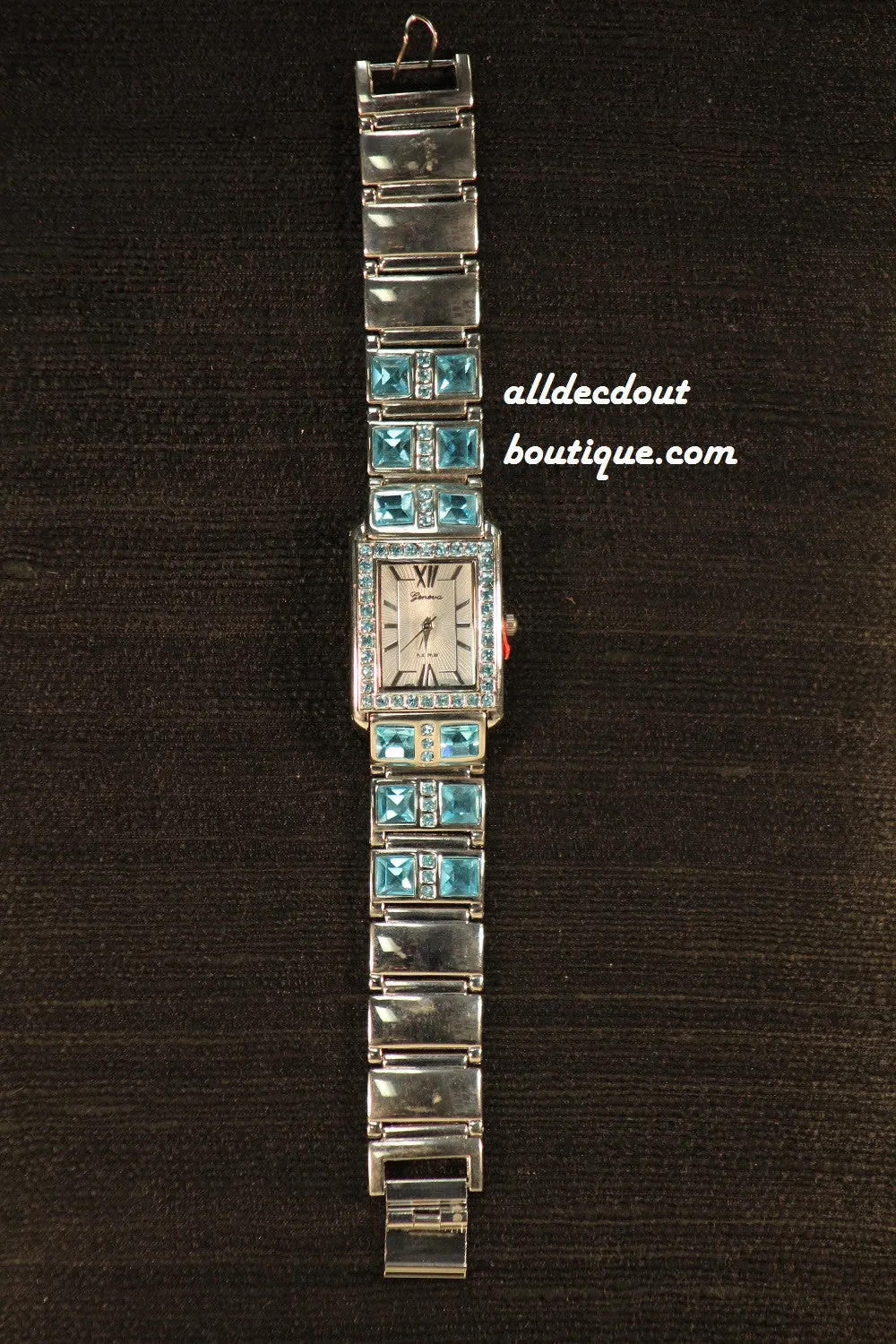 Large/Small Blue Rhinestones | Metal Band W/Clasp