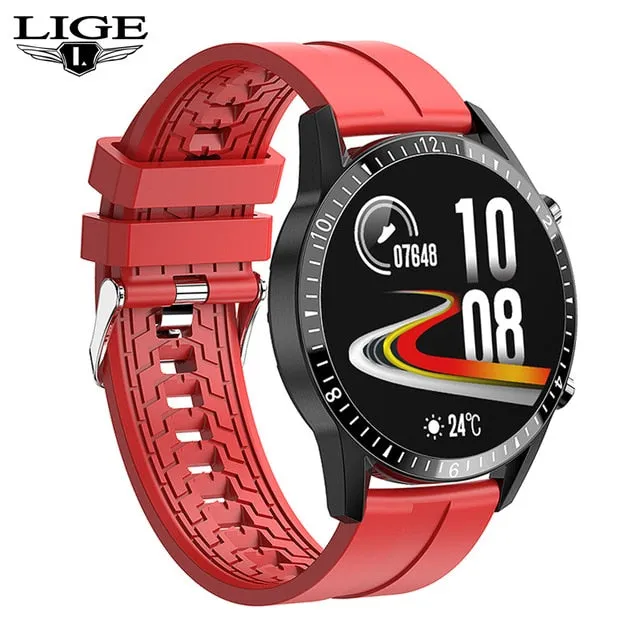 LIGE 2020 New Smart Watch Men Full Touch Screen Sport Fitness Watch IP68 Waterproof Bluetooth For Android ios smartwatch Men box
