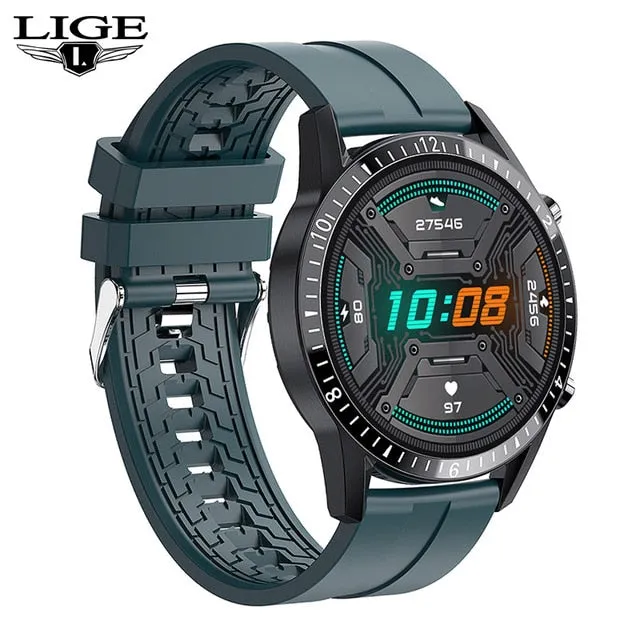 LIGE 2020 New Smart Watch Men Full Touch Screen Sport Fitness Watch IP68 Waterproof Bluetooth For Android ios smartwatch Men box