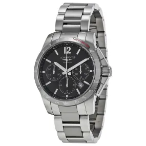 Longines Conquest Grey Dial Chronograph Steel and Ceramic Men's Watch L27444067 L2.744.4.06.7