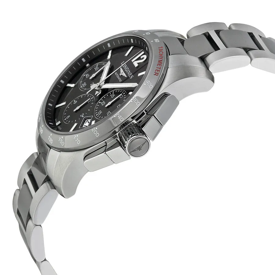 Longines Conquest Grey Dial Chronograph Steel and Ceramic Men's Watch L27444067 L2.744.4.06.7