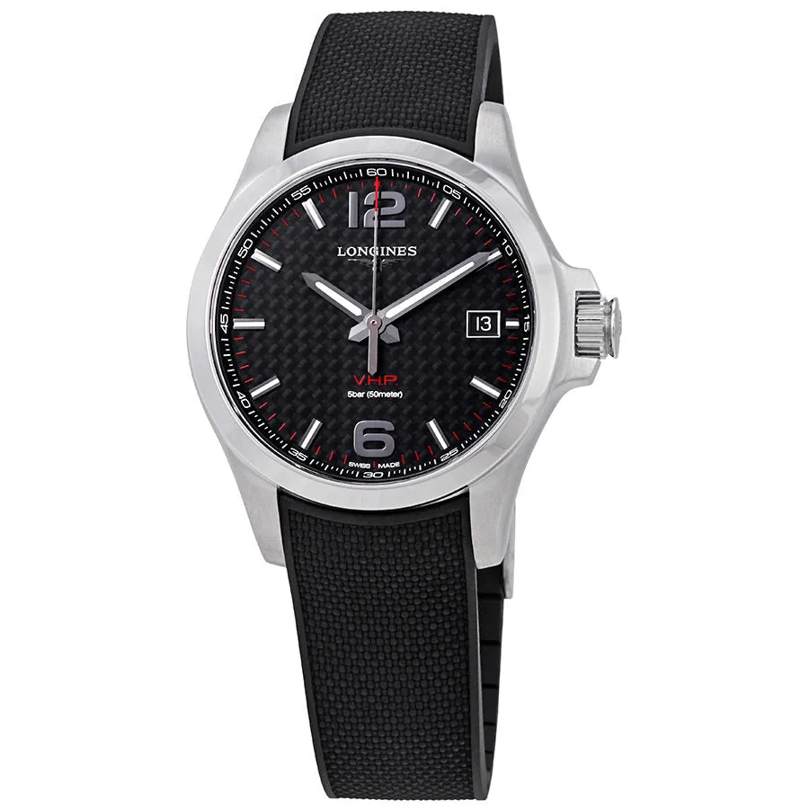 Longines Conquest V.H.P. Carbon Fiber Dial Men's Watch L37164669 L3.716.4.66.9