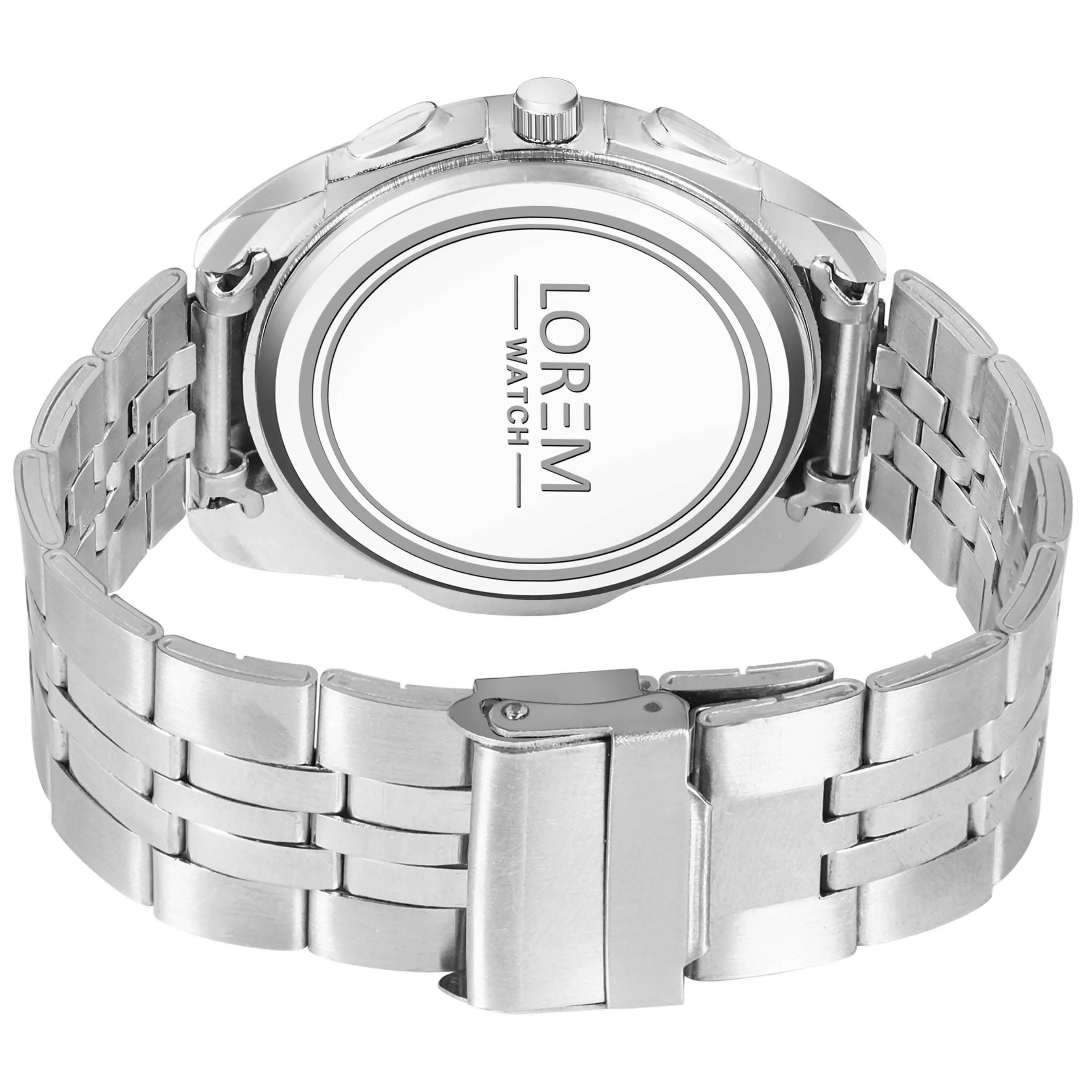 LOREM Black 3D Roman Stainless Steel Analog Watch For Men LR125