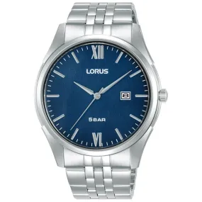 Lorus Men's Analog Watch with Date, Stainless Steel Bracelet & Blue Dial RH985PX9