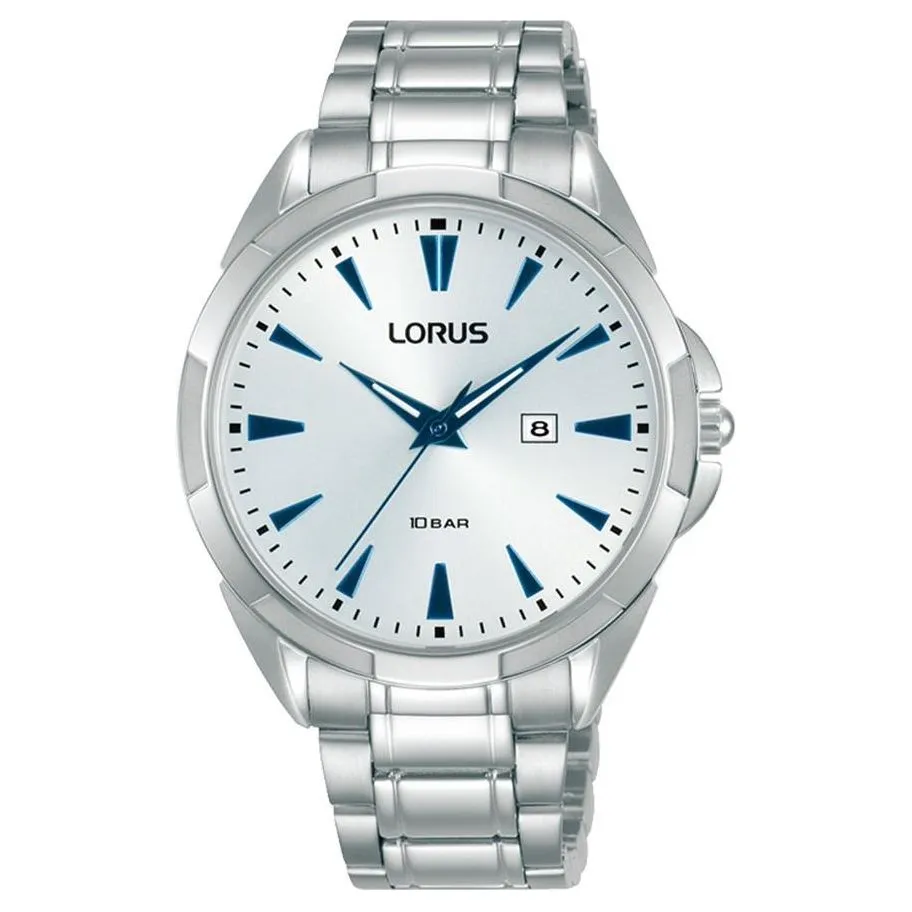 Lorus Women's Analogue Watch with Date, Stainless Steel Band & White Dial RJ259BX9