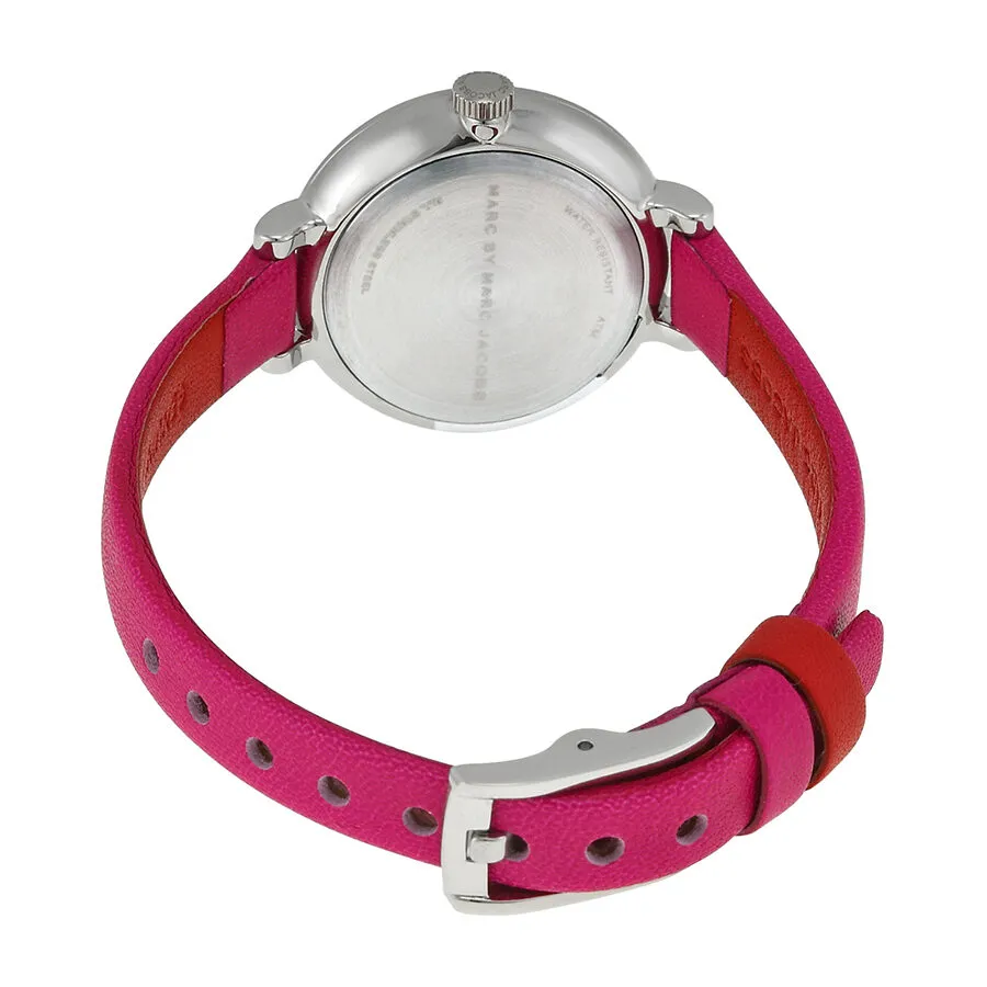 Marc by Marc Jacobs Sally White Dial Hot Pink Leather Ladies Watch MBM1353