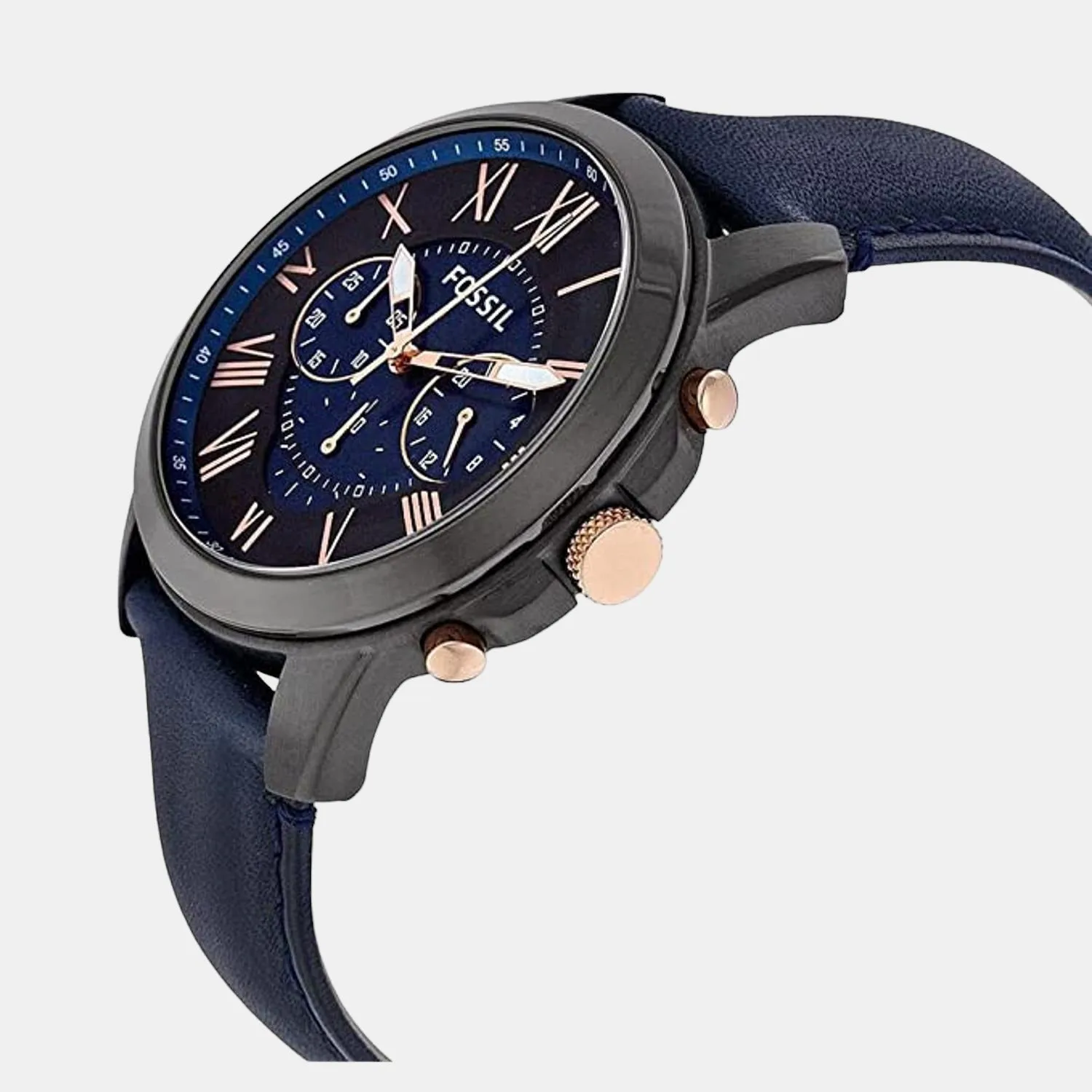 Men's Black Leather Chronograph Watch FS5061