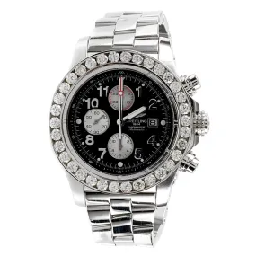 Mens Breitling Super Avenger Stainless Steel Diamond Watch A13370