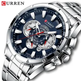 Men’s Watches Top Brand Luxury Chronograph Quartz Men Watch Waterproof Sport Wristwatch Men Stainless Steel Male Clock