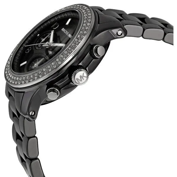 Michael Kors Black Dial Black Ceramic Bracelet Chronograph Watch MK5190