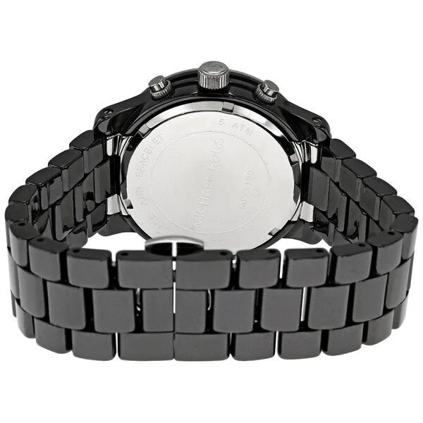Michael Kors Black Dial Black Ceramic Bracelet Chronograph Watch MK5190