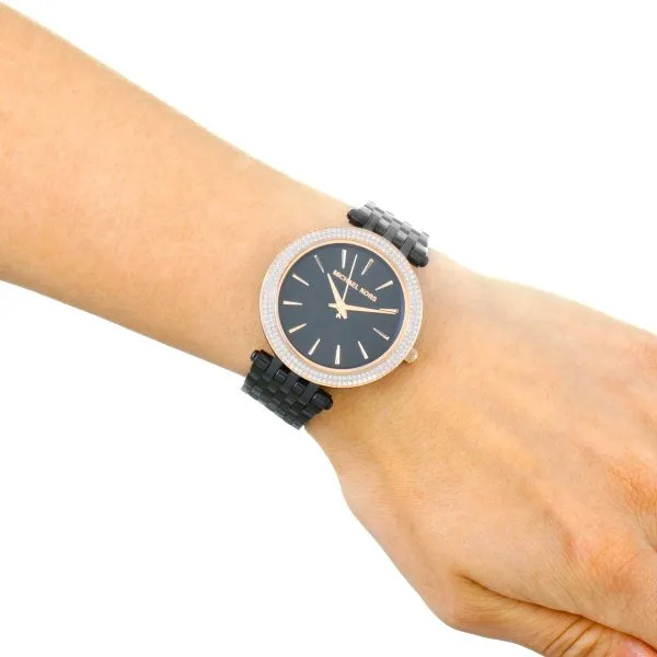 Michael Kors Darci Crystal Paved Black Dial Ladies Watch MK3407