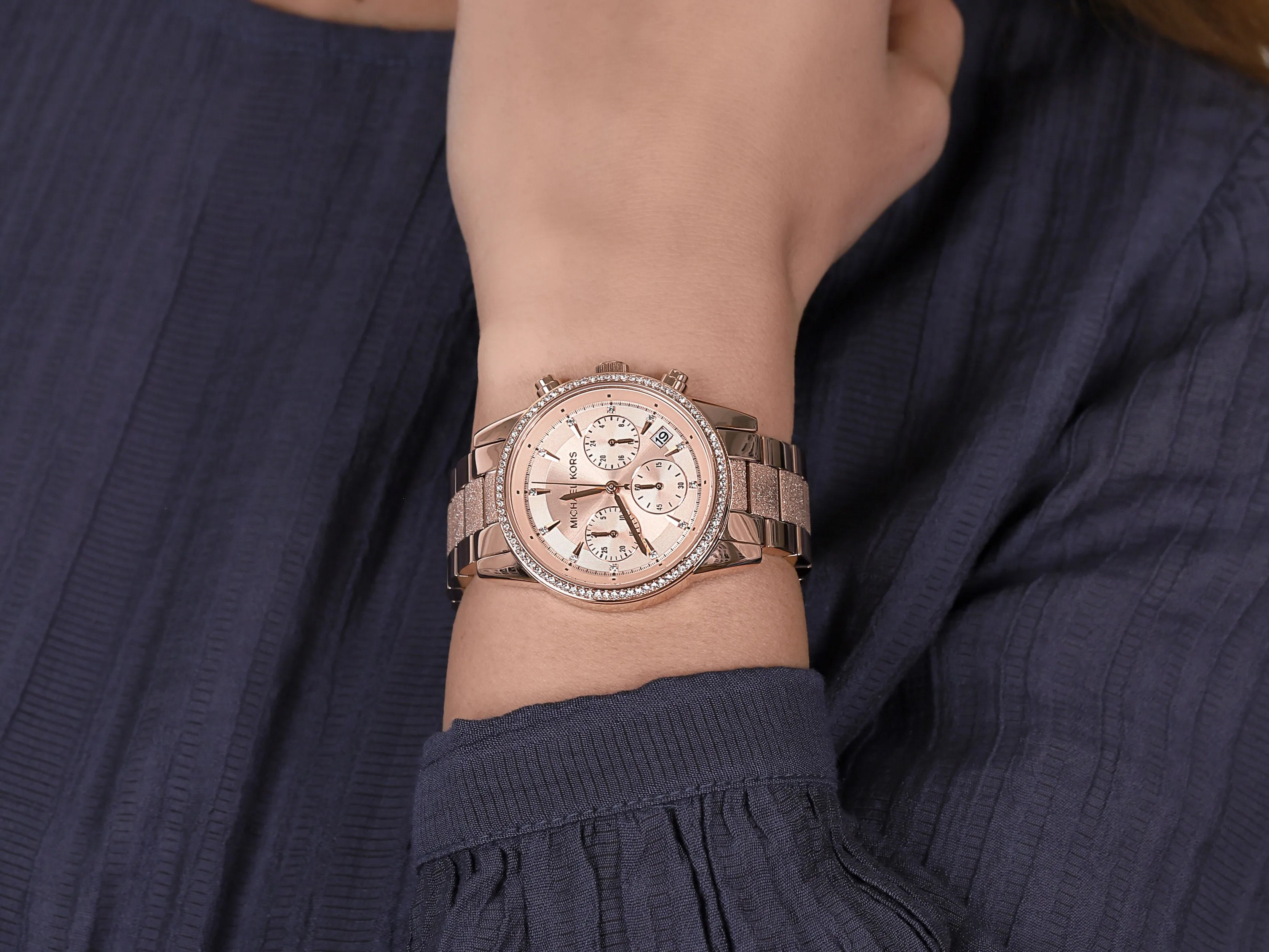 Michael Kors Ritz Chronograph Rose Gold Tone Women's Watch MK6598