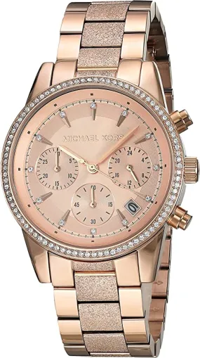 Michael Kors Ritz Chronograph Rose Gold Tone Women's Watch MK6598