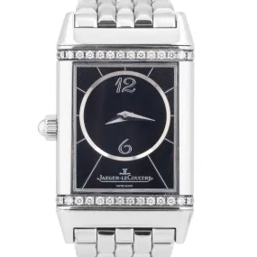 MINT PAPERS Jaeger LeCoultre Reverso Duo Black DIAMOND White 256.8.75 Watch BOX
