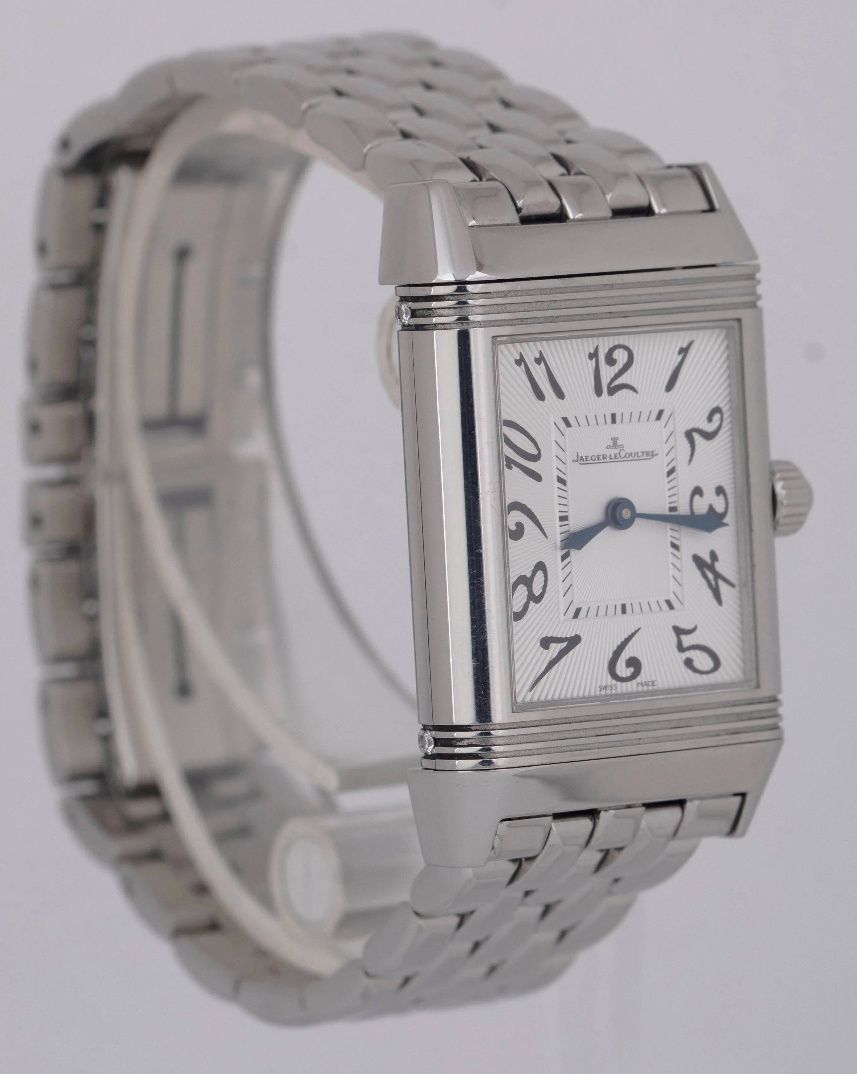MINT PAPERS Jaeger LeCoultre Reverso Duo Black DIAMOND White 256.8.75 Watch BOX