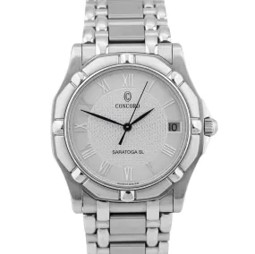 MINT Saratoga SL Stainless Steel Silver Quartz 34mm Date Watch 14-C2-230 BOX