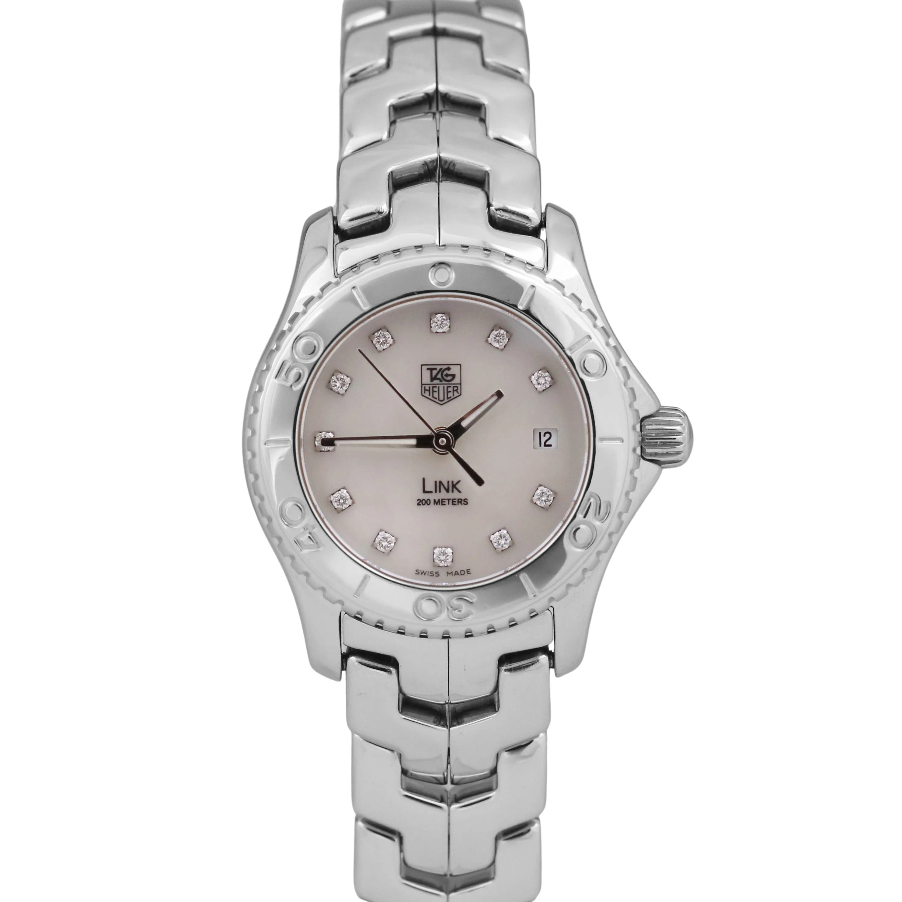 MINT Tag Heuer Link MOP DIAMOND 27mm Stainless Steel WJ1319.BA0572 Quartz BOX