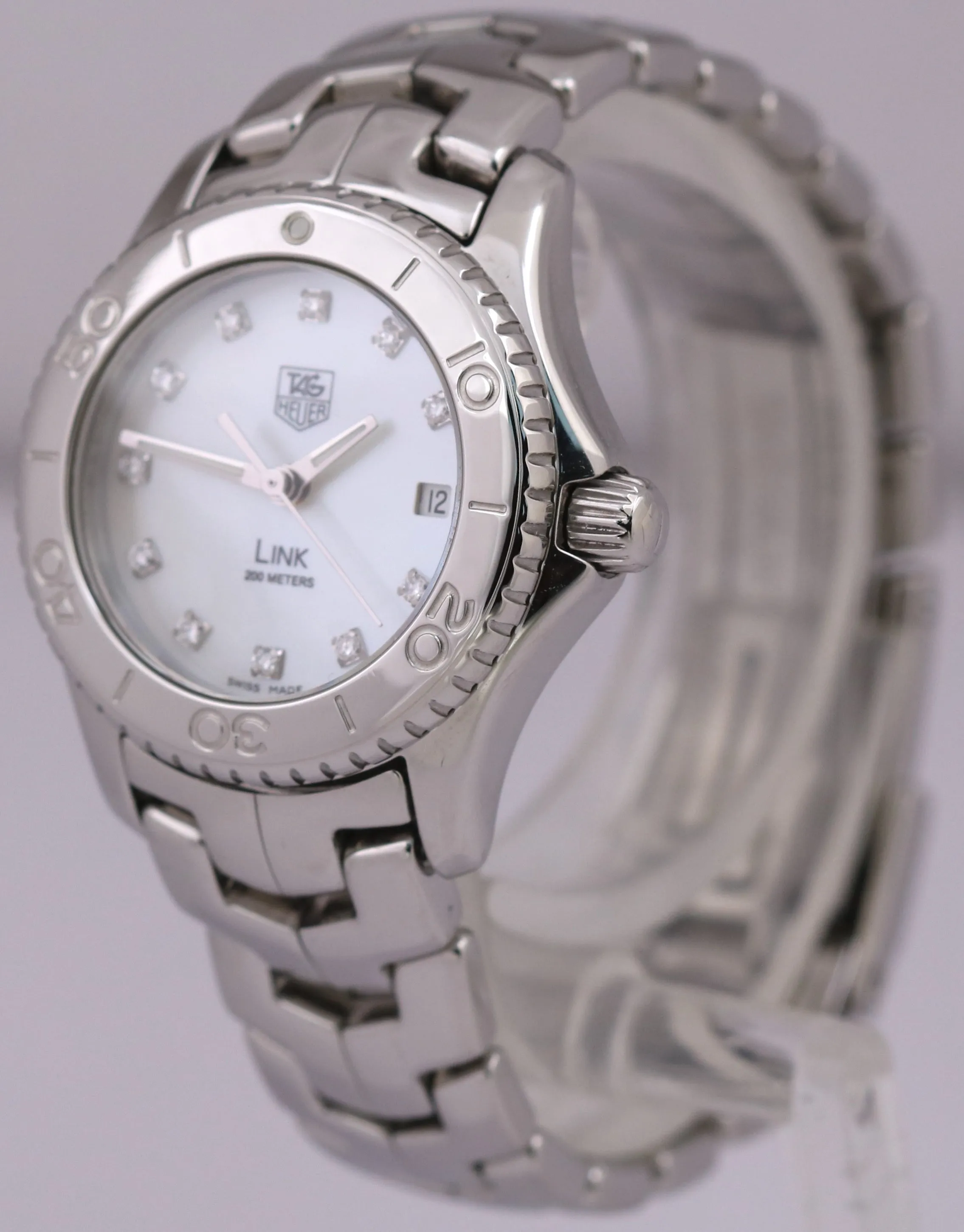 MINT Tag Heuer Link MOP DIAMOND 27mm Stainless Steel WJ1319.BA0572 Quartz BOX