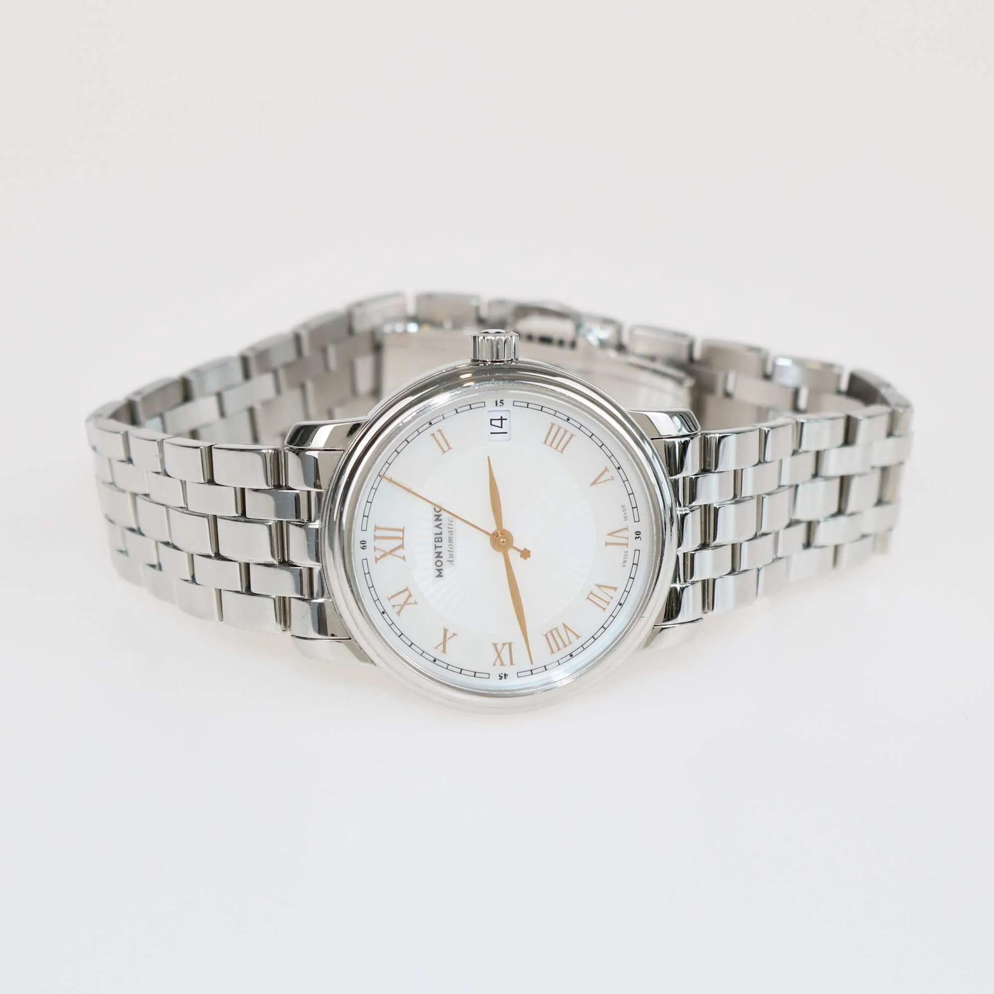 Montblanc Mother Of Pearl Stainless Steel Tradition 114367 Women's Watch 32 mm