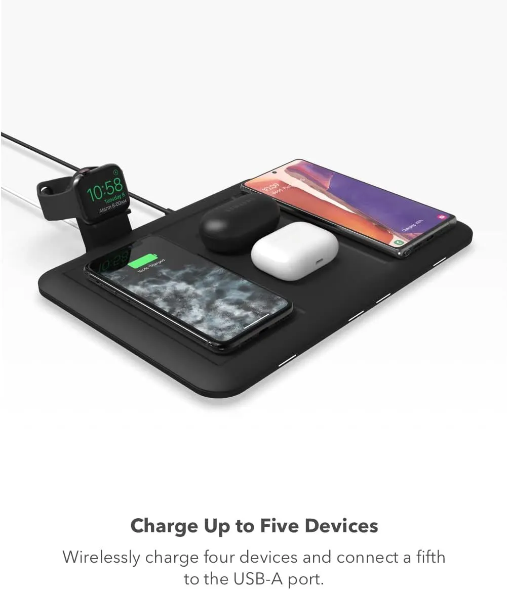 Mophie Qi 10W 4 in 1 Wireless Charging Pad Black UK Plug - 401306600