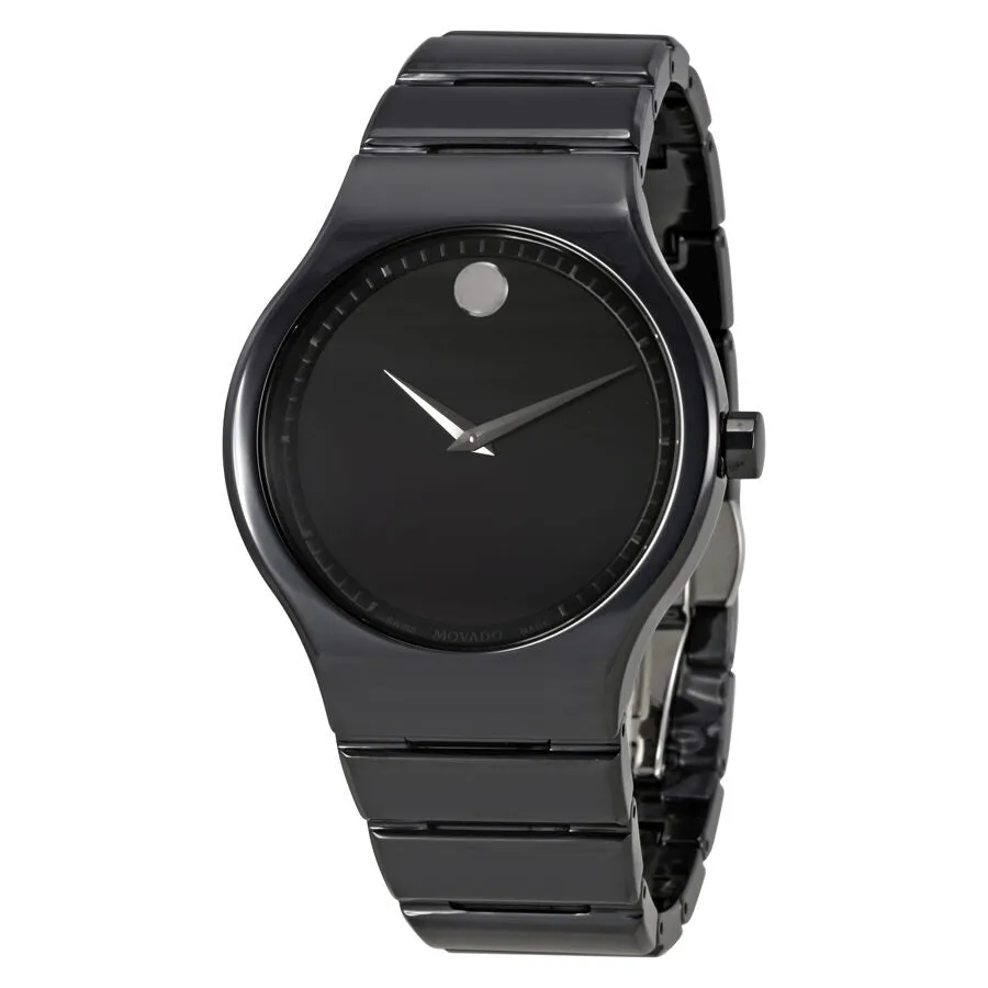 Movado Cerami Black Dial Men's Ceramic Watch 0607047