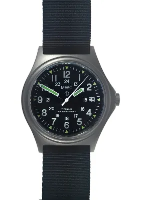 MWC Titanium General Service Watch, 300m Water Resistant, 10 Year Battery Life, Luminova, Sapphire Crystal and 12/24 Dial Format (Date Version)