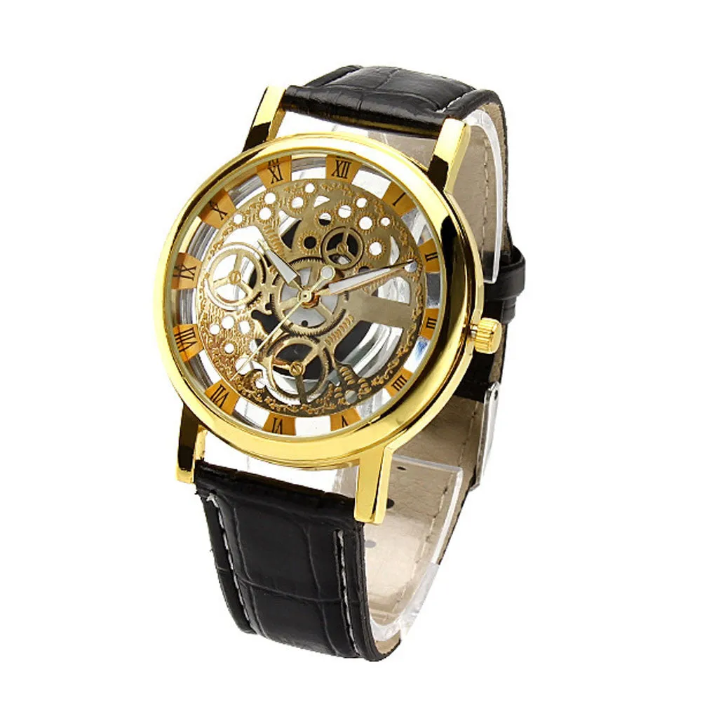 New Fashion Engraving Watches Imitation of Mechanical Watch Gift