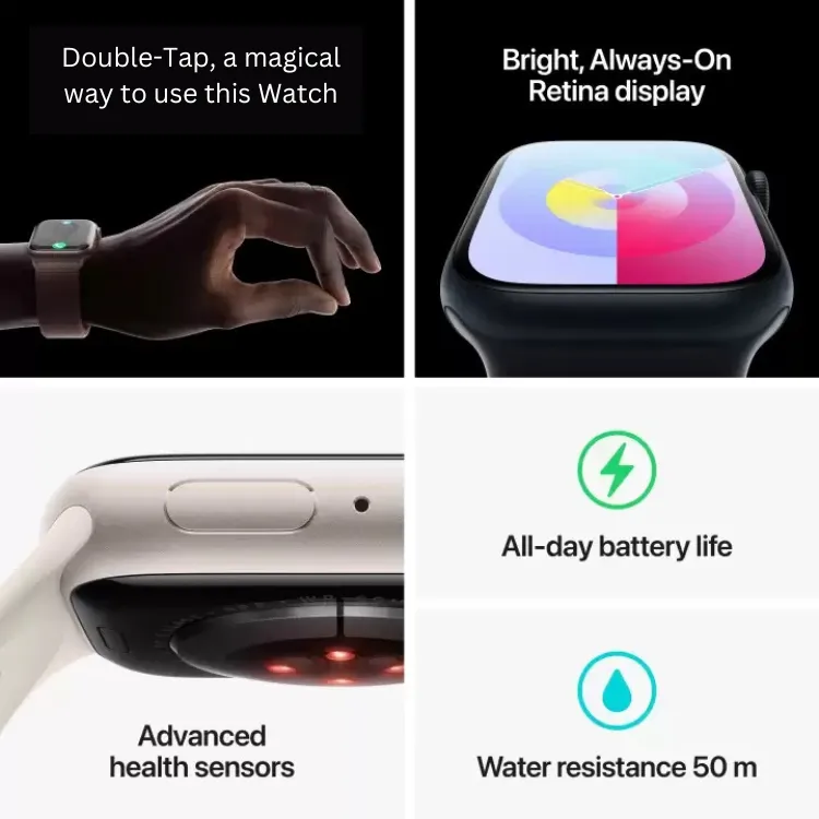 New Intelligent Watch Series 9 | Double-Tap Gesture Technology | Newly Launched | Compatible with Apple & Android Mobile Devices