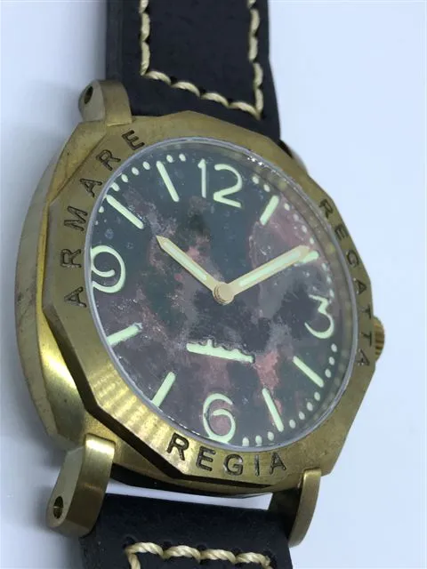 NEW ! R105 / Custom made patina dial - Number dial (Engraved bezel) (free shipping) (1 piece only)
