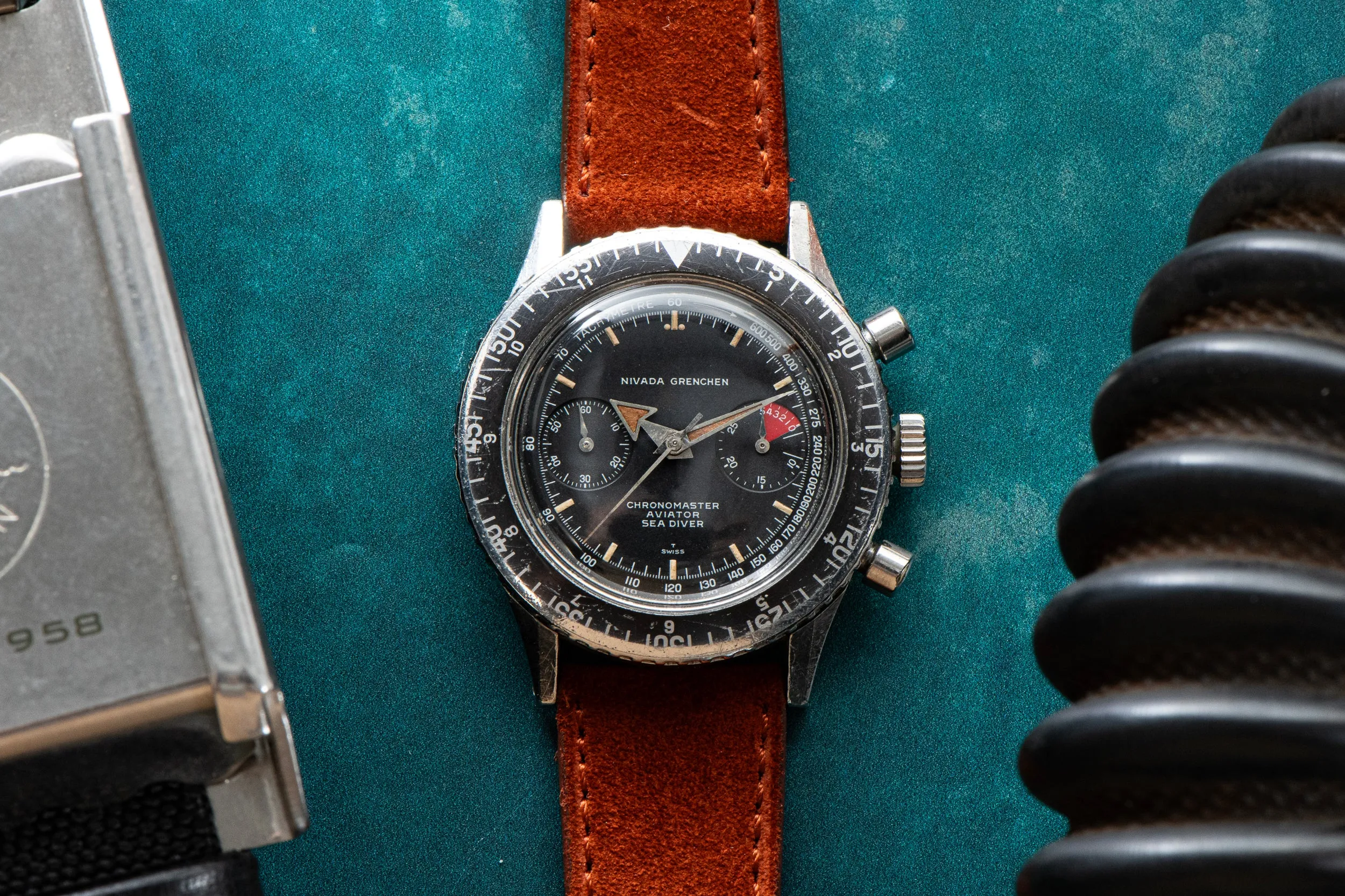 Nivada Grenchen Chronomaster Aviator Sea Diver Chronograph