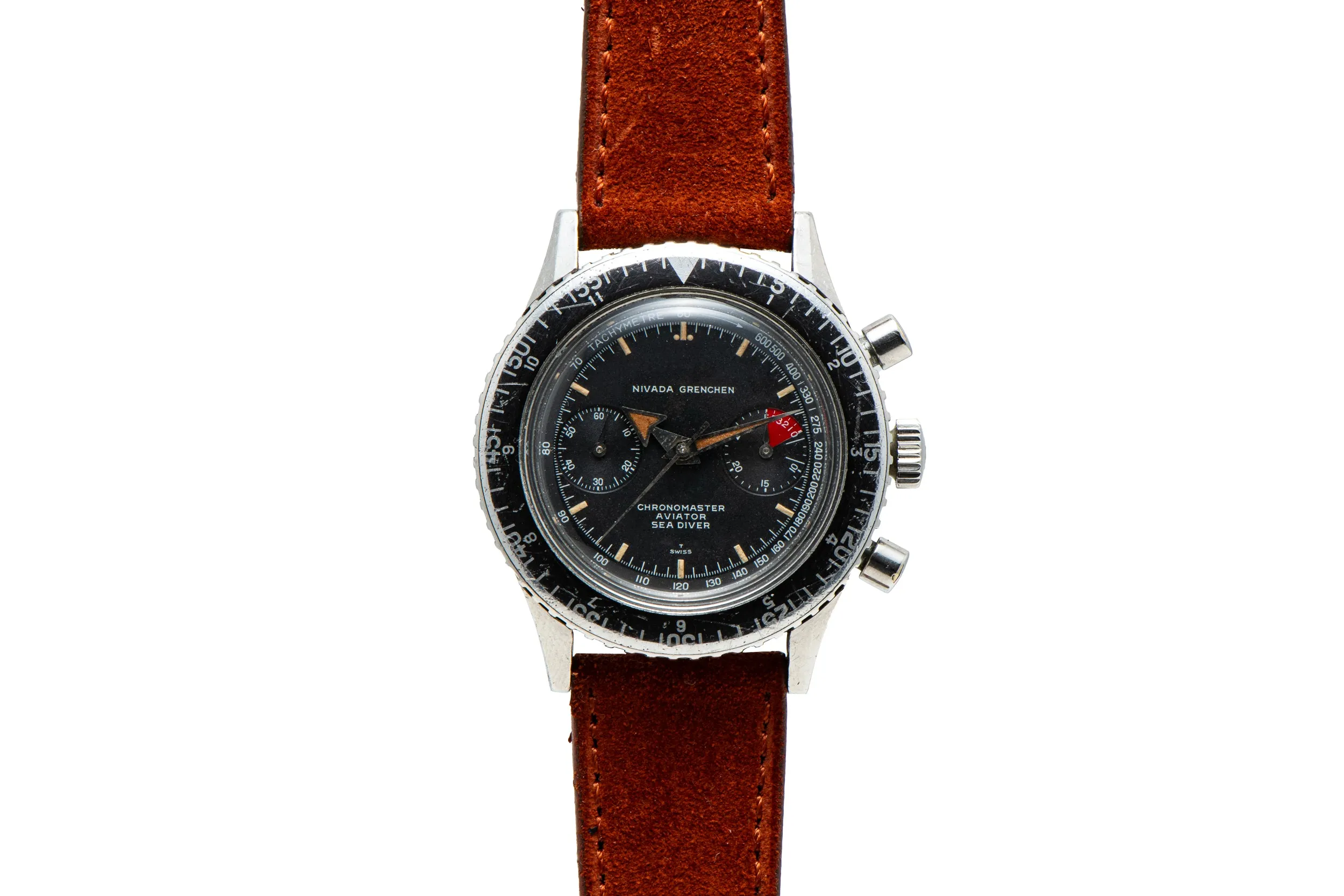 Nivada Grenchen Chronomaster Aviator Sea Diver Chronograph