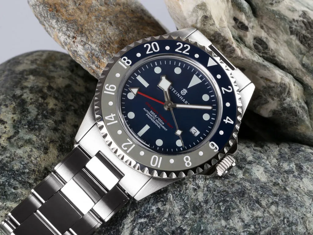 Ocean 3 GMT Blue/Grey Ceramic