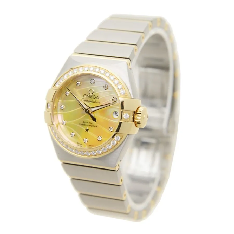 Omega Constellation Champagne Mother of Pearl Dial Automatic Diamond Ladies Watch 123.25.27.20.57.002