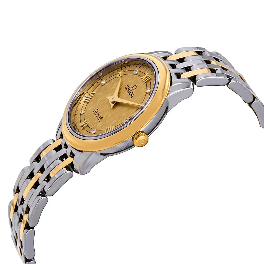 Omega De Ville Prestige Diamond Champagne Dial Ladies Watch 424.20.27.60.58.004
