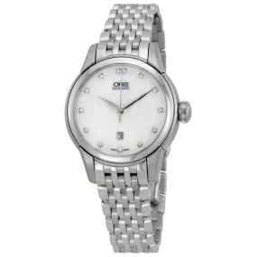 Oris Artelier Date Automatic Mother Of Pearl Diamond Dial Stainless Steel Ladies Watch 01 561 7687 4091-07 8 14 77