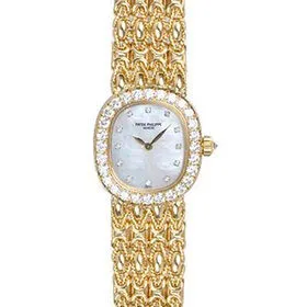 Patek Philippe Golden Ellipse White Mother of Pearl Dial Ladies Watch 4931-2J