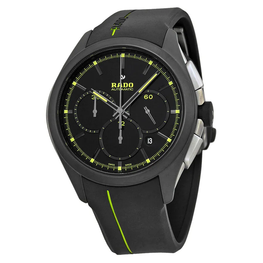 Rado Hyperchrome Chronograph Black Dial Black Rubber Men's Watch R32525179