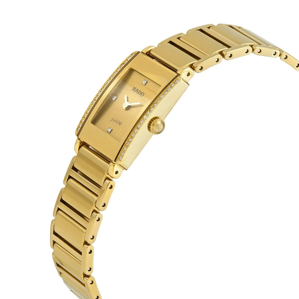 Rado Integral Jubile Quartz Diamond Gold Dial Ladies Watch R20339742