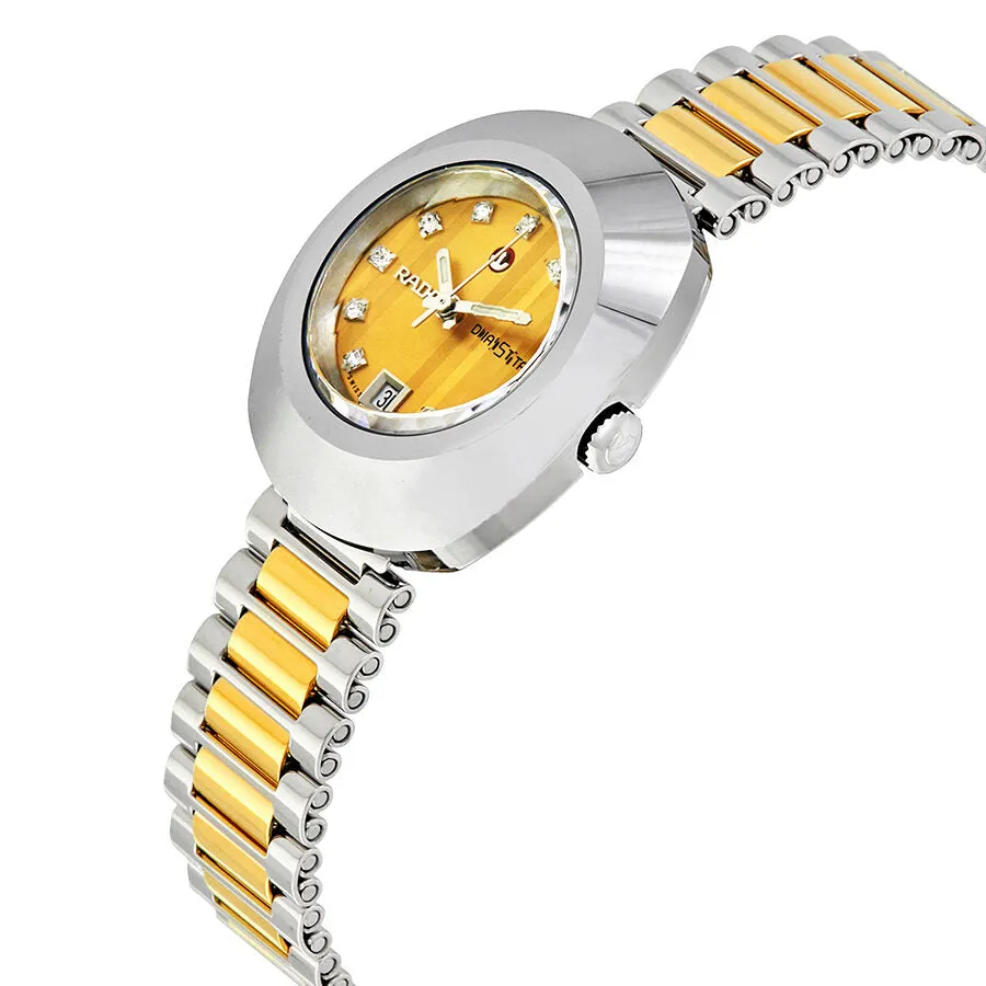Rado Original Diastar Automatic Diamond Gold Dial Ladies Watch R12403633