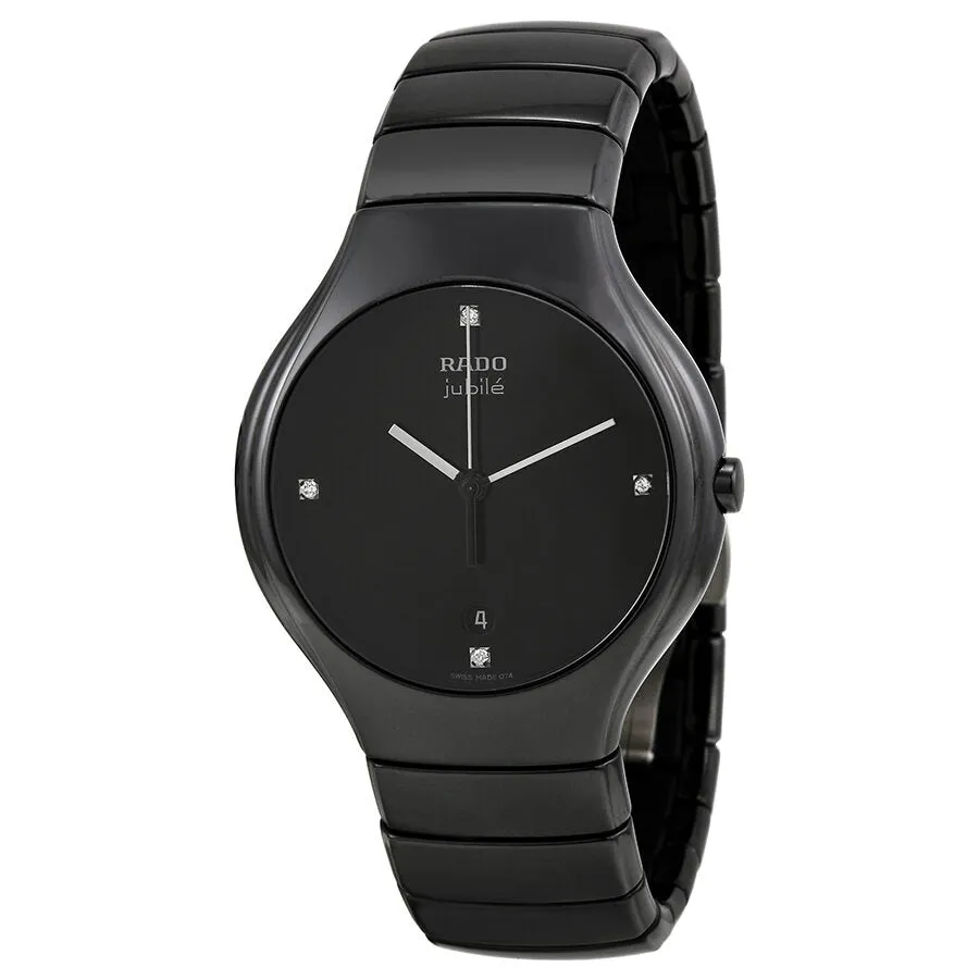 Rado True Jubile Black Diamond Dial Black Ceramic Men's Watch R27653742
