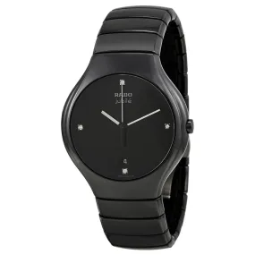 Rado True Jubile Black Diamond Dial Black Ceramic Men's Watch R27653742