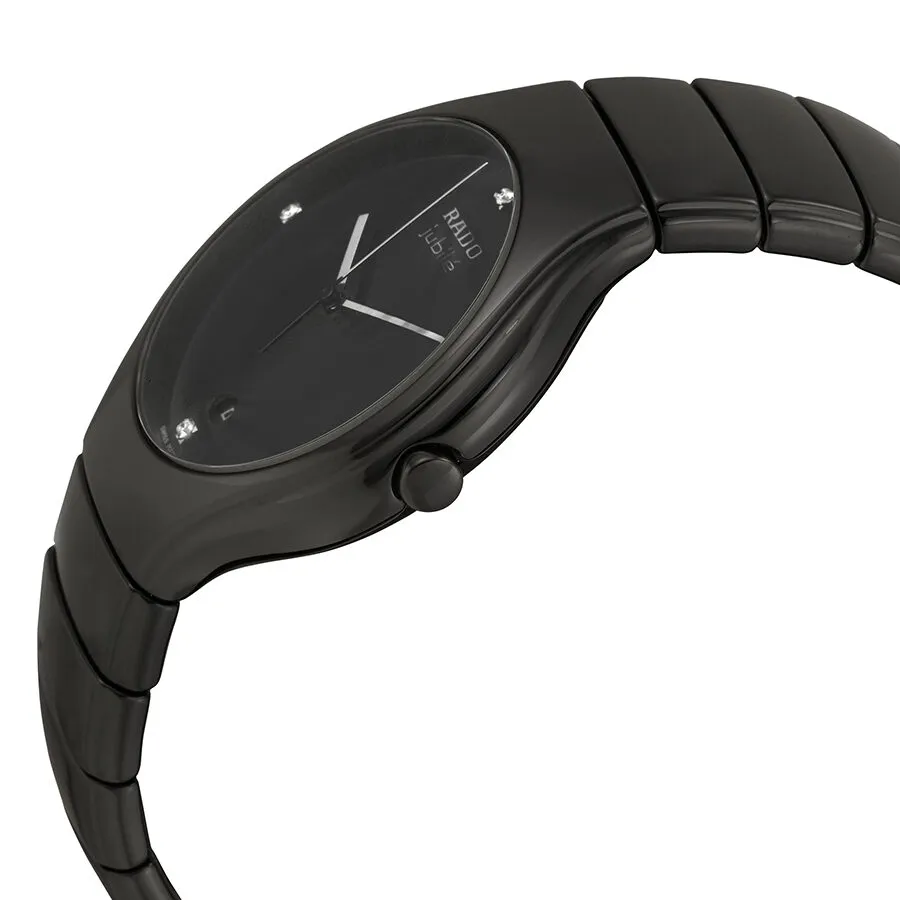Rado True Jubile Black Diamond Dial Black Ceramic Men's Watch R27653742