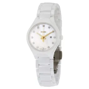 Rado True Quartz MOP Dial High-tech White Ceramic Ladies Watch R27061902